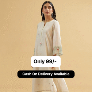 Embroidered Cotton Kurta and Pant Set