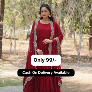 Desirable Women's gown Made With Faux Blooming Fabrics and Designer Embroidered Dupatta