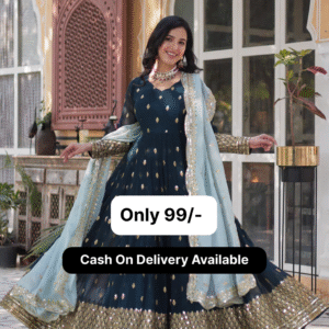WEDDING SPECIAL BLOOMING EMBROIDERED GOWN WITH DUPATTA