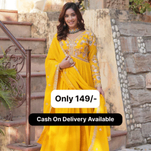 WEDDING SPECIAL FAUX BLOOMING ZARI SEQUINS EMBROIDERED GOWN WITH DUPATTA