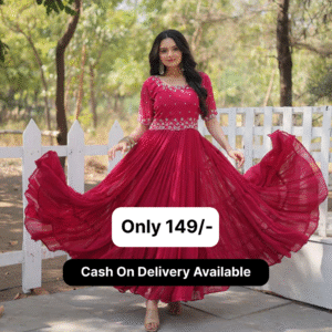 FESTIVAL SPECIAL BEADS EMBROIDERY WORK GOWN